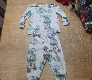 Disney Gray and Blue Character Pajama Set